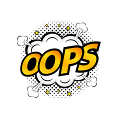 Balloon Speech with Pop Art Comic Style and OOPS Text