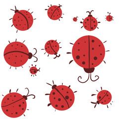 seamless pattern with ladybirds