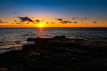 南紀白浜 千畳敷 夕暮れ