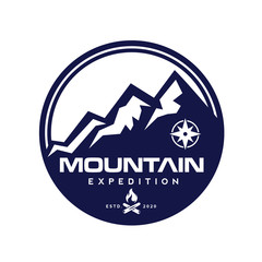 Mountain Logo, Mountain Expedition, Outdoor and Adventure Logo Vector
