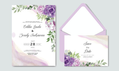 wedding invitation with luxury and beauty floral themes
