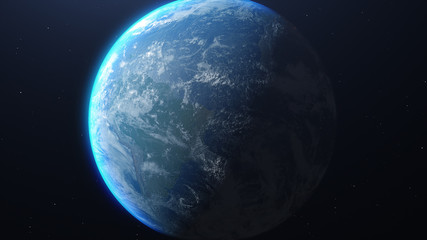Earth and galaxy. Elements of this image furnished by NASA - 3d illustration