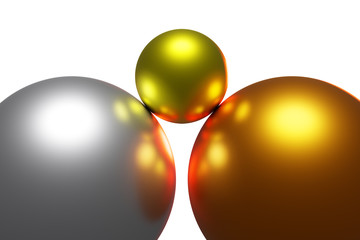 Three colorful balls, 3D illustration