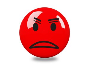 Single colored smiley face, 3D illustration