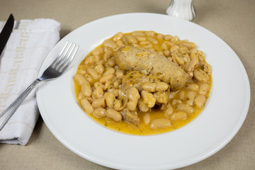 plate of cassoulet with ducks