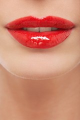 Fototapeta premium Seductive Woman With Red Lips