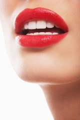 Fototapeta premium Seductive Young Woman With Red Lips