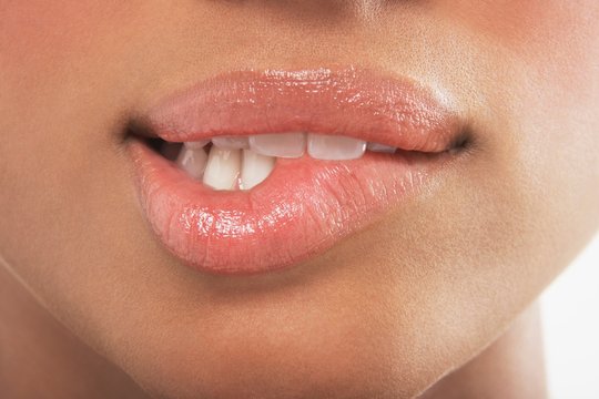 Seductive Woman Biting Her Lip