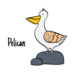 Sea animal. Card. Doodle vector