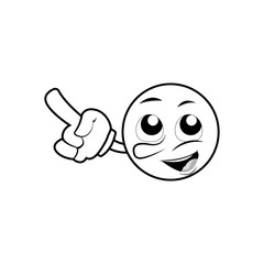 Emoticons laugh while pointing. Design template vector