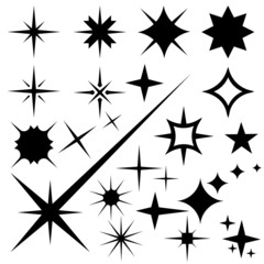 Obraz premium tar icons. Twinkling stars. Sparkles, shining burst. Christmas stars vector isolated.