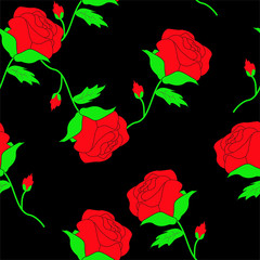 seamless background with roses. Seamless Pattern With Floral Motifs able to print for cloths, tablecloths, blanket, shirts, dresses, posters, papers.