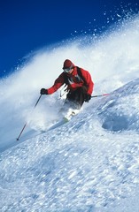 Man Skiing On Mountain Slope