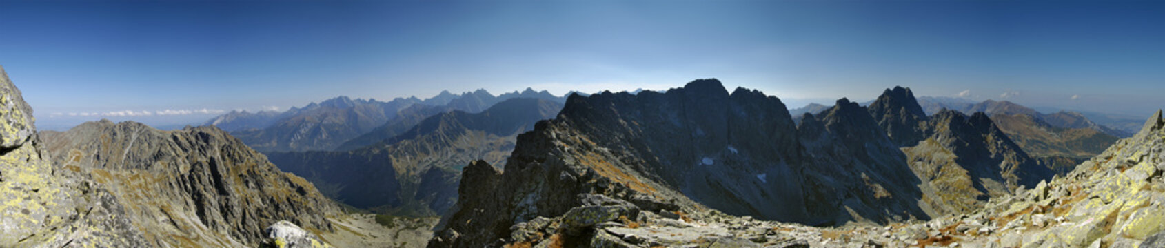 Panorama z Orlej Perci - Zadni Granat - Tatry jesień