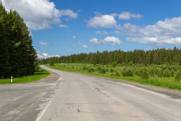 Fototapeta premium road and blue sky