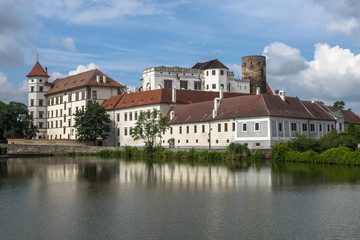 castle behind lake