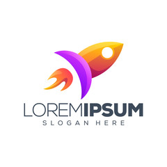rocket logo design vector illustration