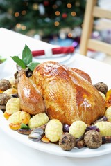 Christmas Turkey On Table