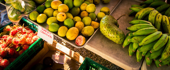 fresh produce at a market in Hawaii