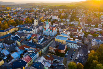 Aerial view of Sumperk cityscape, Czech Republic - obrazy, fototapety, plakaty
