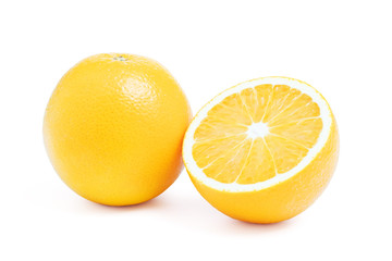 Fresh orange half isolated on white background with clipping path