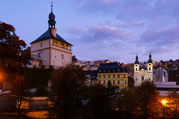 Fototapeta na wymiar Karlovy Vary at twilight