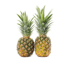 Pineapples isolated on white background. Juicy fruit