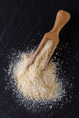 natural animal gelatin on a dark stone background