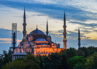 Famous Blue Mosque at twilight