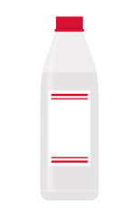 Plastic bottle with red cork, vector illustration.