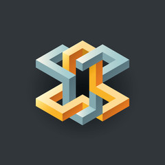 Abstract isometric vector design element