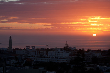 Late afternoon on Punta del Este - Uruguay peninsula with lighthouse.