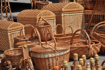 Wicker products made of willow.