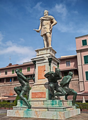 Livorno, Tuscany, Italy: the Monument of the Four Moors to commemorate the victory over the...
