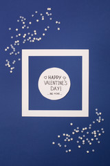 Fototapeta na wymiar Happy Valentine's Day card with small stars