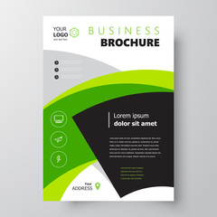 Flyer brochure design, business flyer size A4 template, creative leaflet green color