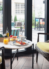 Caffe window breakfast served