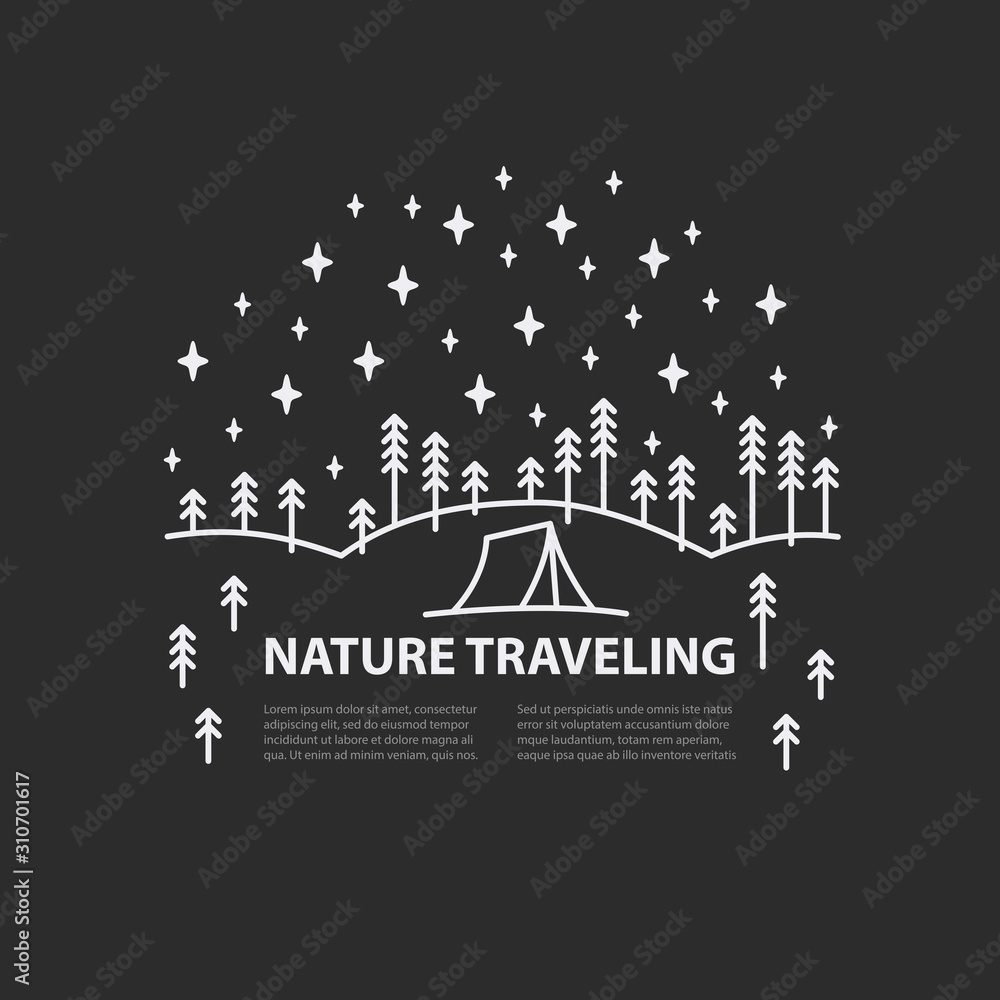 Poster Flat line style travel banner