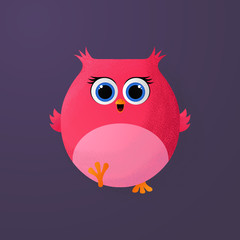 Cute little owl with decorative shaddow