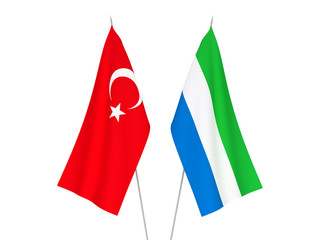 Obraz premium Sierra Leone and Turkey flags