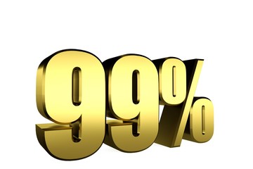 3D illustration 99 Percent Discount with background
