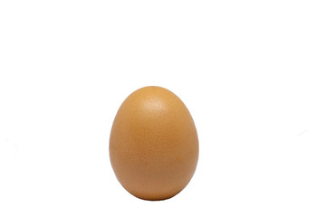 Yellow egg. Isolate close-up on a white background.