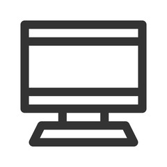 Icon computer in line style. vector illustration and editable stroke. Isolated on white background.