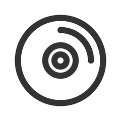 Icon compact disk in line style. vector illustration and editable stroke. Isolated on white background.