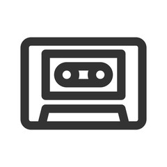 Icon audio cassette in line style. vector illustration and editable stroke. Isolated on white background.