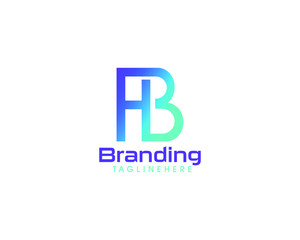nitial Combinaison HB H and B Logo design template full vector