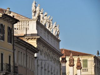 View of Verona Streets and Architecture. The Beautiful city of Romeo and Julietta shows its beauty full of details and history. Towers (Torre di Lamberti), Bridges (Ponte di Castelvecchio).