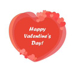 Heart Happy Valentine's Day! Multicolored vector isolated illustration.