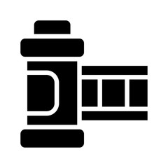 Icon reel in glyph style. vector illustration and editable stroke. Isolated on white background.