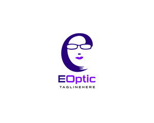 Initial letter E Optic Elegant logo design template full Vector